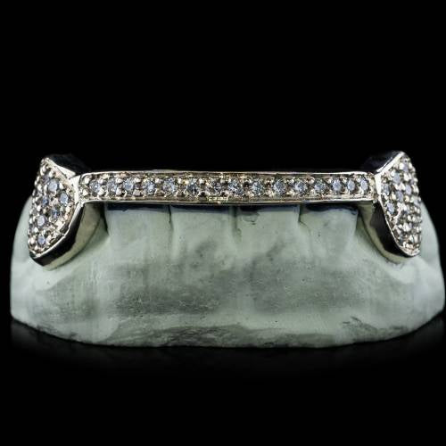 Single Row Diamond Bar Bridge Grillz