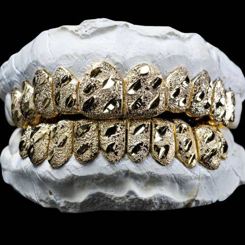 10K Gold Nugget Cut Solid Textured Grillz