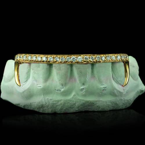 10K Kim Kardashian Diamond Bar Grillz (Open Face Fangs)