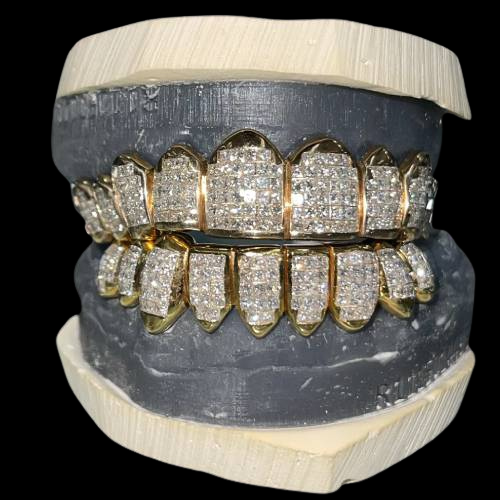 10K Si Invisible Set Diamond Grillz