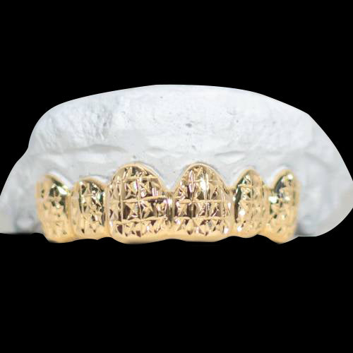 14K Trillion Cut Solid Textured Grillz